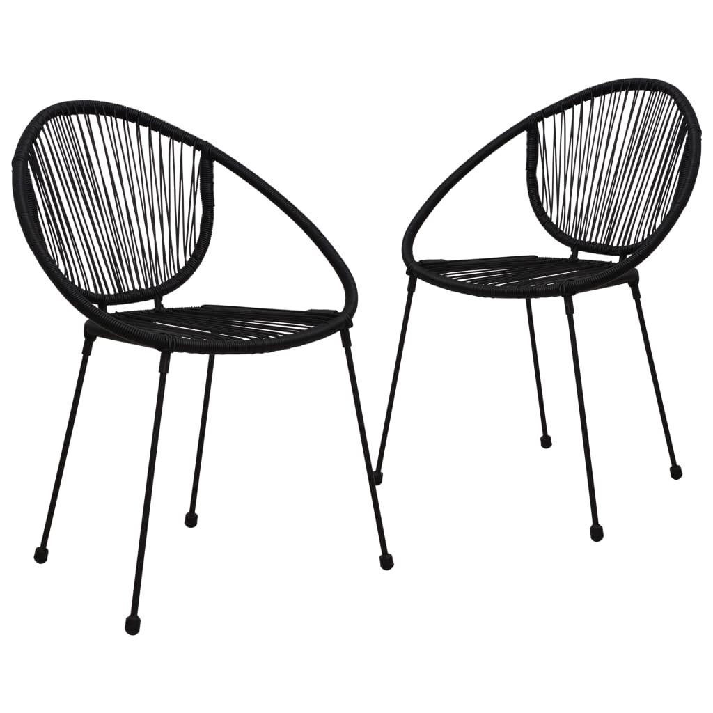 vidaXL Gartenstuhl »Gartenstühle 2 Stk. PVC Rattan Schwarz« (2 Stück