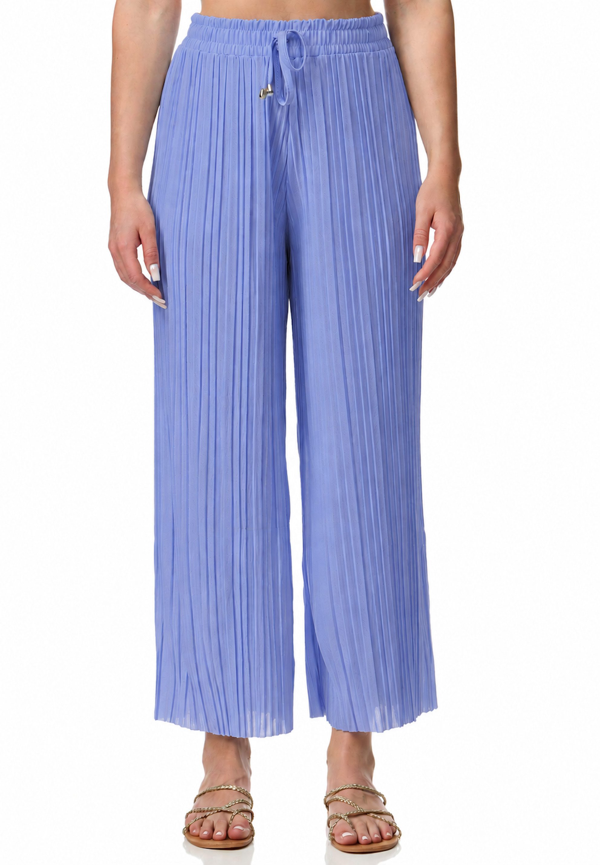 Worldclassca Stoffhose Worldclassca Stoffhose Plissierte Sommer Hose weitem Bein Faltenhose Neue Kollektion - Stilvolle und gemütliche Sommer Mode für Damen