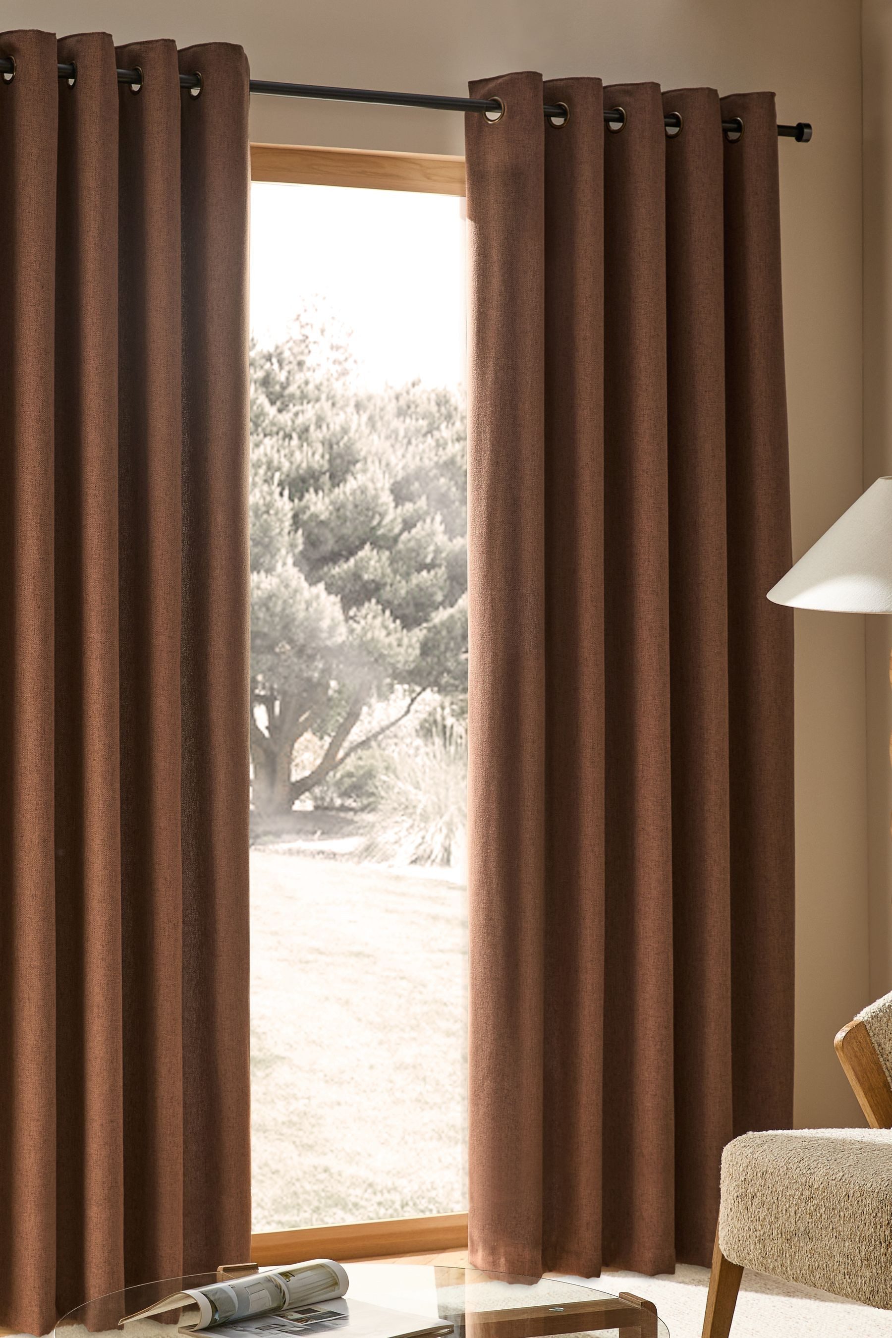 Next Vorhang Gefütterte Ösenvorhänge mit weichem Leinenmix (2 St) günstig online kaufen