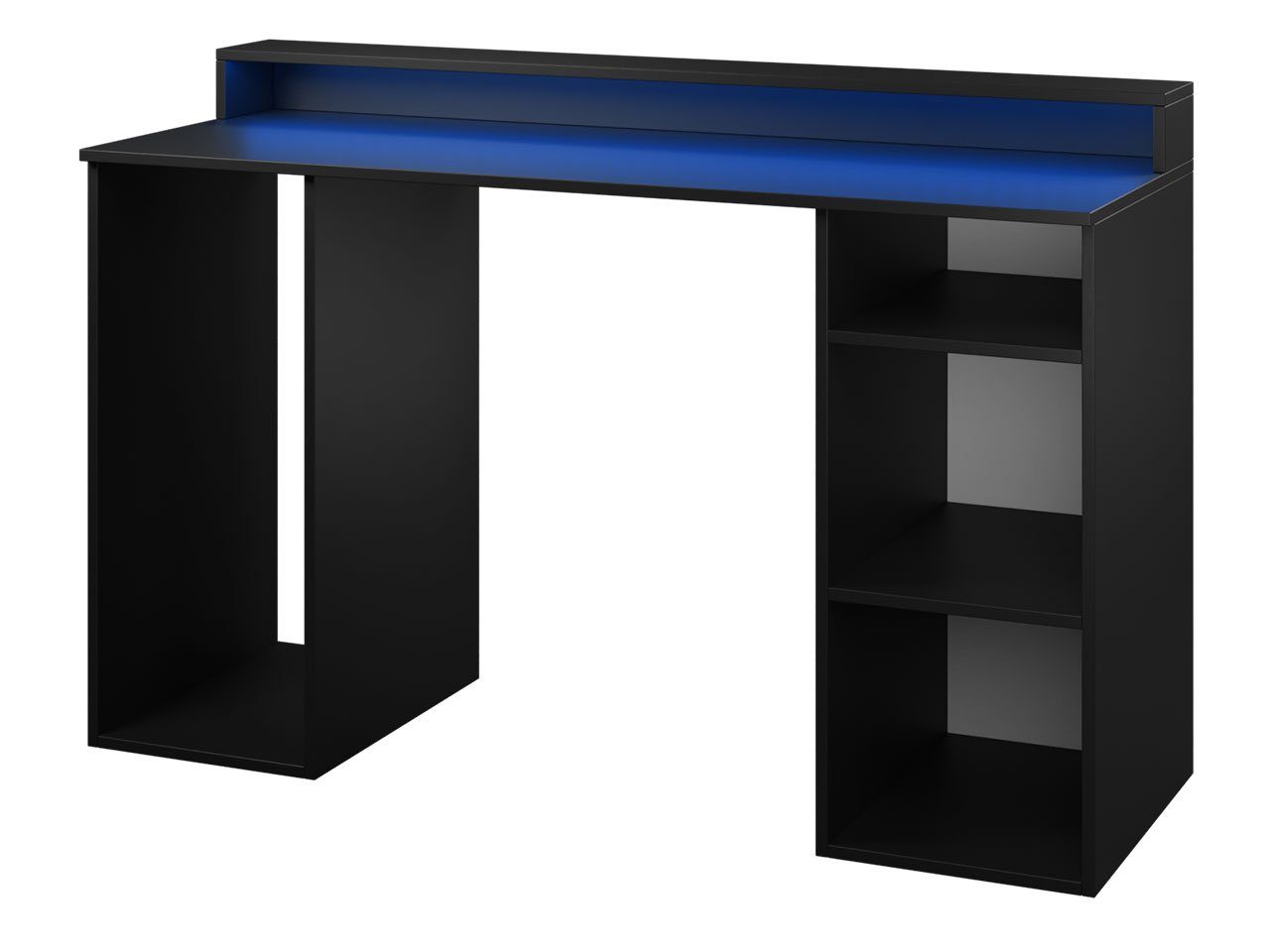 MIRJAN24 Schreibtisch Gamer I (mit Beleuchtung LED RGB), Monitor Regal, Gaming Stil