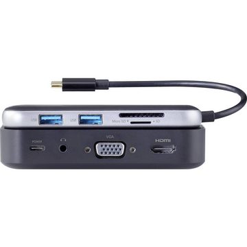 Renkforce Laptop-Dockingstation USB-C® Hub zur drahtlosen Bildübertragung, drahtlose Bildübertragung, integrierter Kartenleser