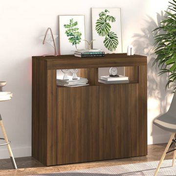 vidaXL Anrichte Sideboard mit LED-Beleuchtung Braun Eichen-Optik 80x35x75 cm