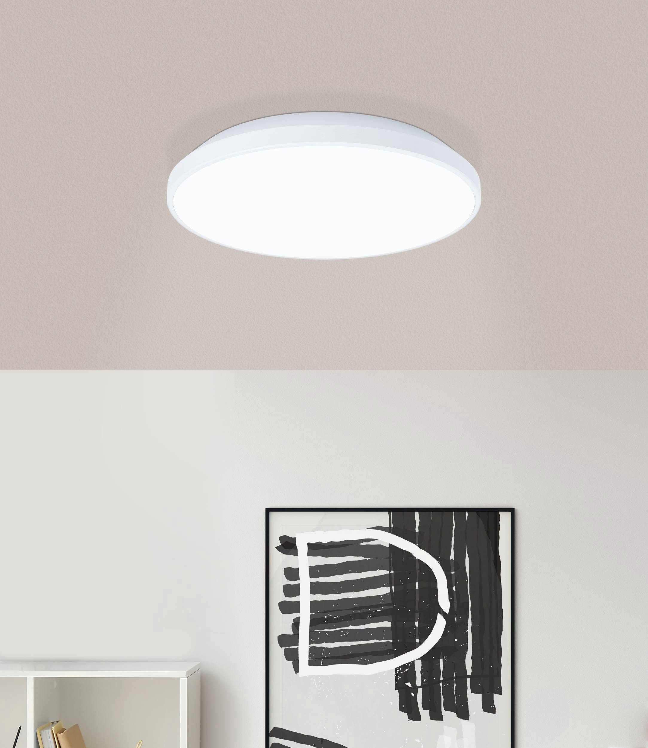 EGLO Aufbauleuchte Crespillo, Aufbaulampe, Deckenlampe aus Stahl und Kunststoff, Lampe, LED fest integriert, Neutralweiß, Aufbauleuchte, Deckenlampe, LED Aufbaulampe, Lampe Decke, Ø 24 cm