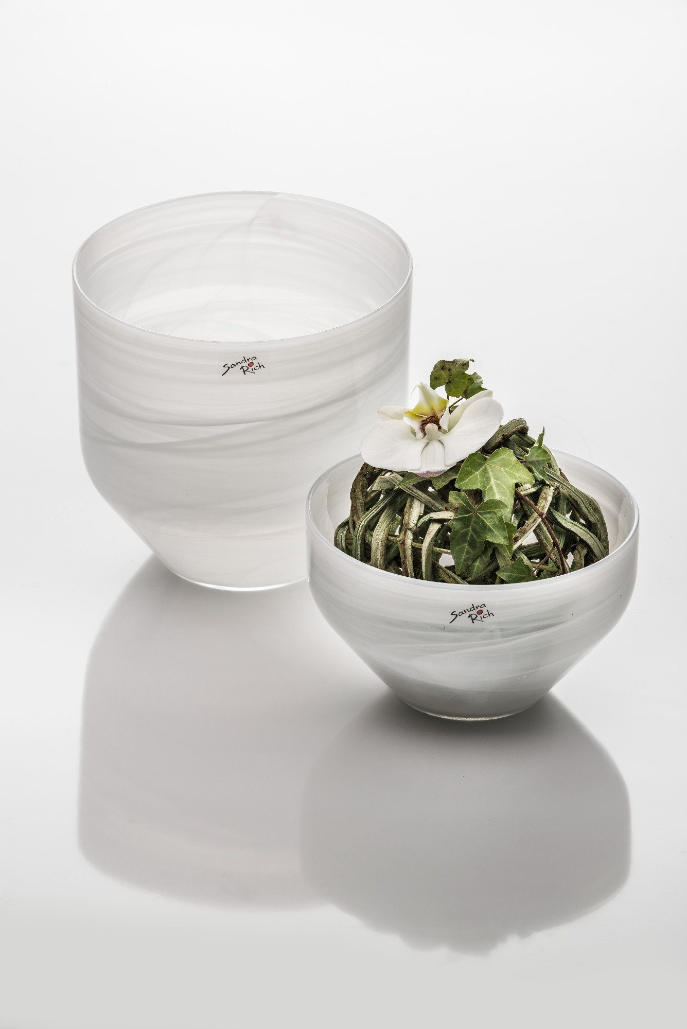 Sandra Rich Dekoschale Glastopf Alabaster weiß günstig online kaufen