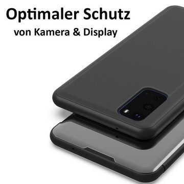 FITSU Handyhülle Spiegel Hülle für Samsung Galaxy A51 Handytasche, Schlanke Klapphülle, elegantes Flipcase, Handyhülle mit Standfunktion