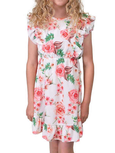 KMISSO Jerseykleid Mädchen Kleid Rosenmotiv (1-tlg) bequem zu tragen