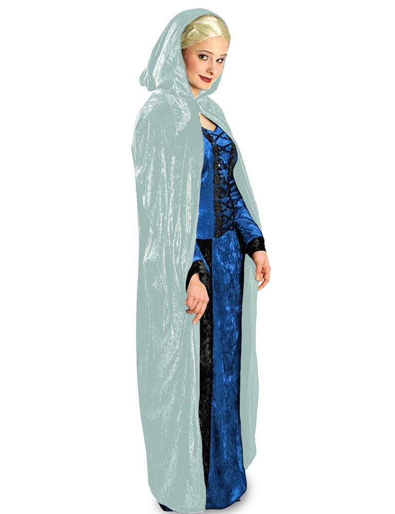 Das Kostümland Kostüm Samt Umhang mit Kapuze 145 cm Länge - Farbauswahl -