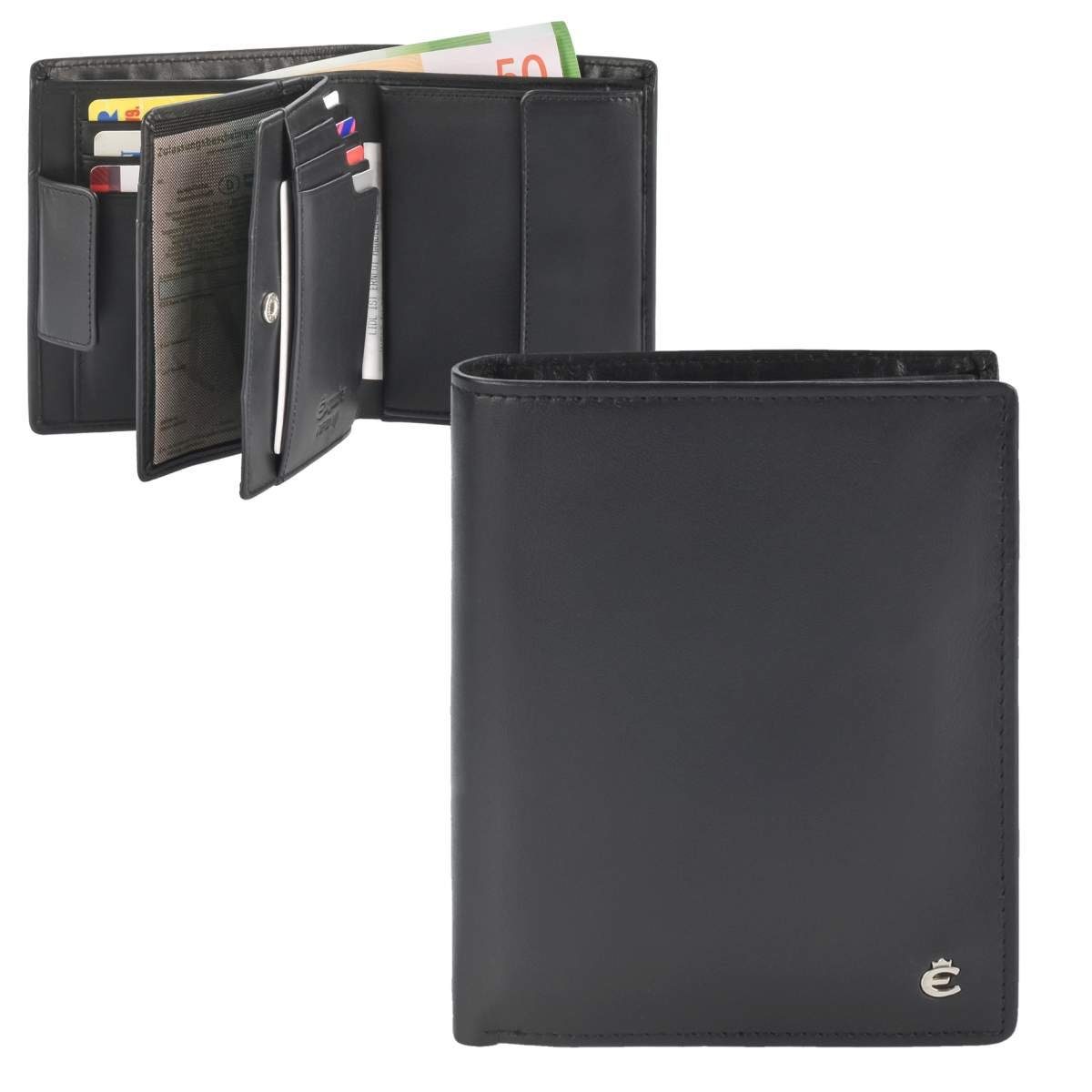 Esquire Geldbörse Harry, RFID Leder, Portemonnaie, Kartenfächer 14 Schutz, Geldbeutel