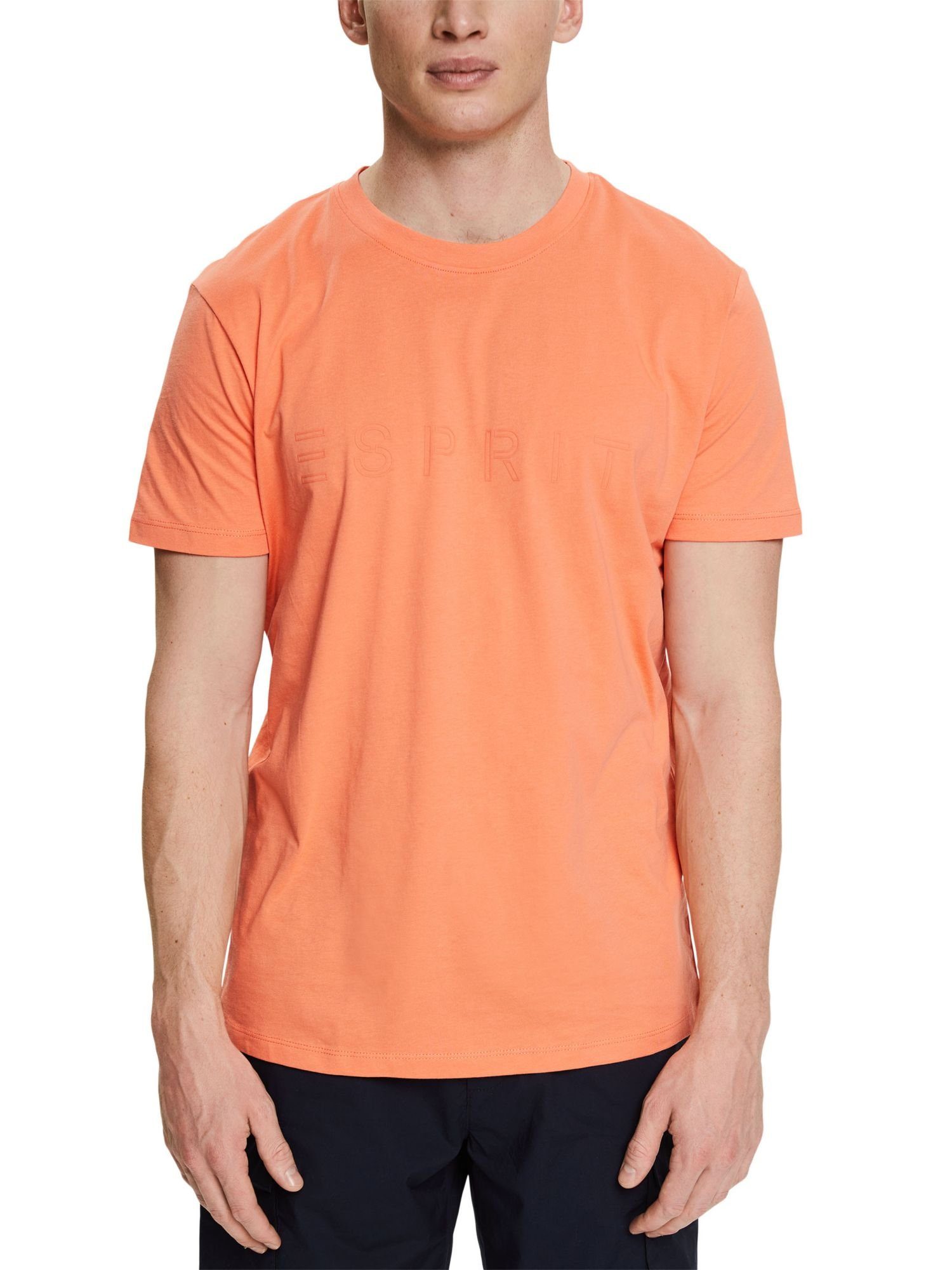 Esprit T-Shirt Jersey-T-Shirt (1-tlg) mit Logo-Print CORAL