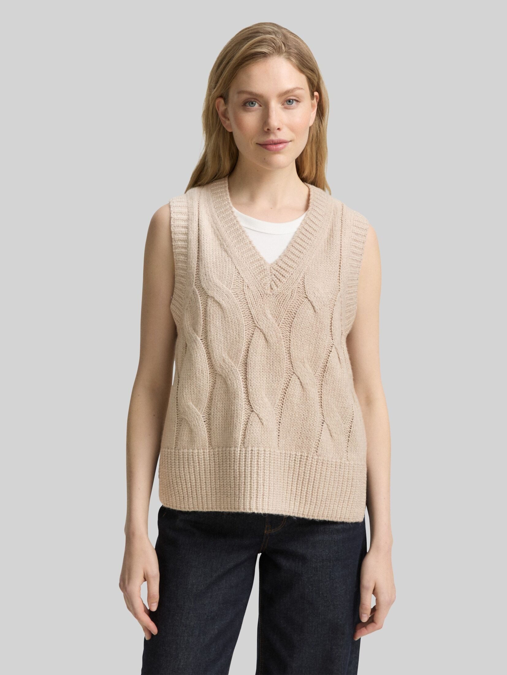 TOM TAILOR Strickpullover Pullover & Strickjacken Pullunder mit Zopfmuster