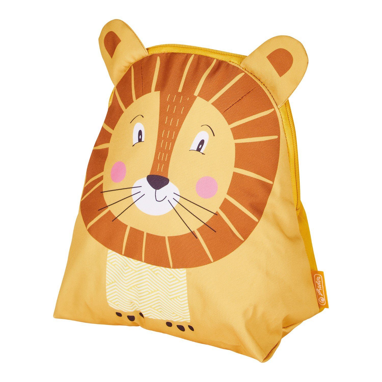 Herlitz Schulranzen Kinder Rucksack Animal Lion Kinderrucksack Gelb, Kindergartenrucksack Kindergarten Brustgurt Löwen-Motiv