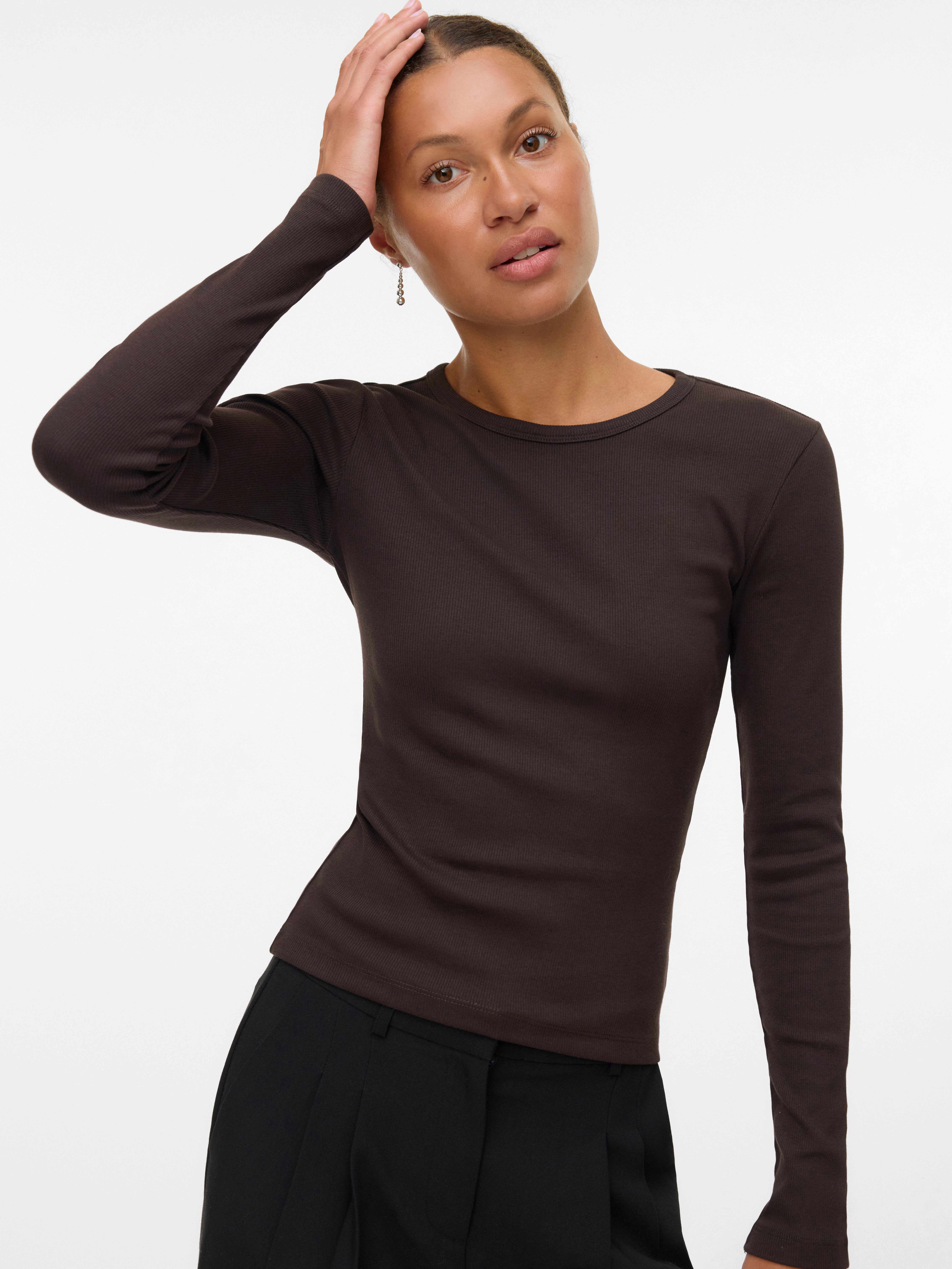 Vero Moda Langarmshirt VMCHLOE LS SHORT TOP JRS NOOS Baumwollmischung günstig online kaufen