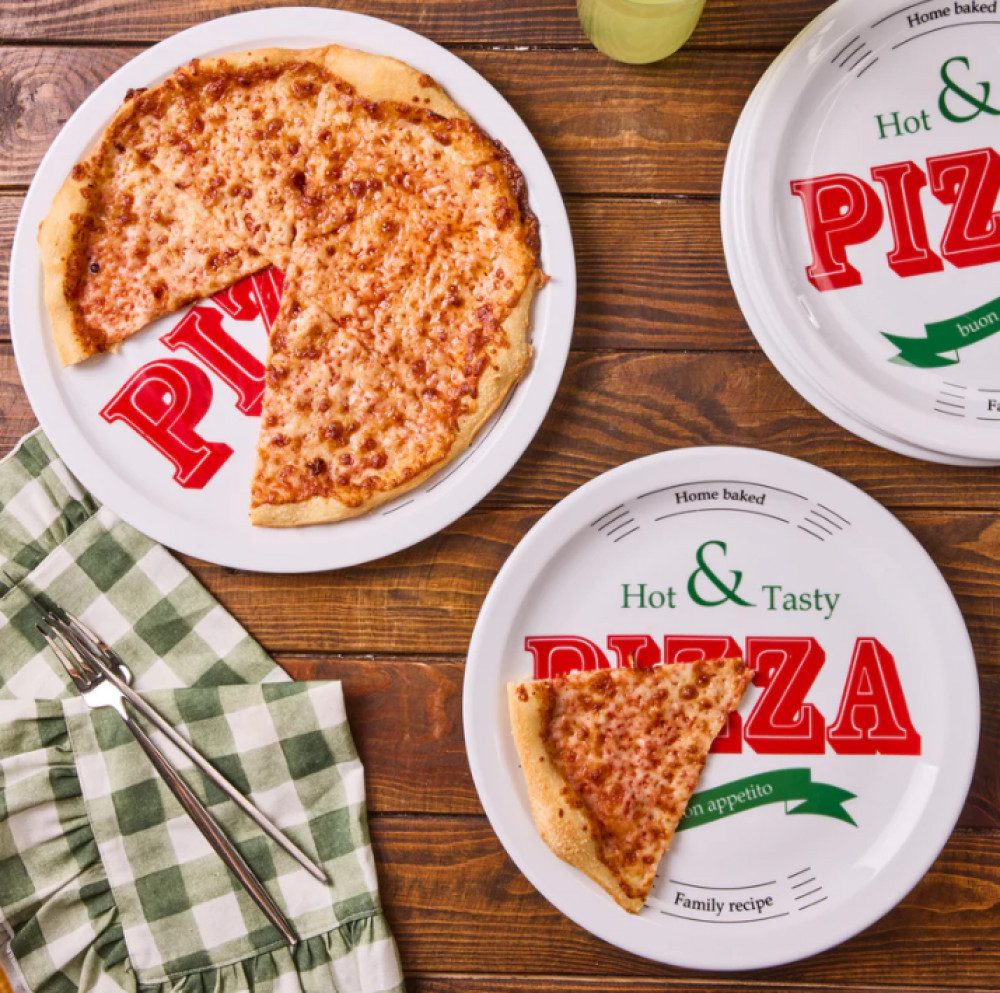 Karaca Servierständer Karaca Milano 5-teiliges Porzellan Pizzateller Set Pizza Servier