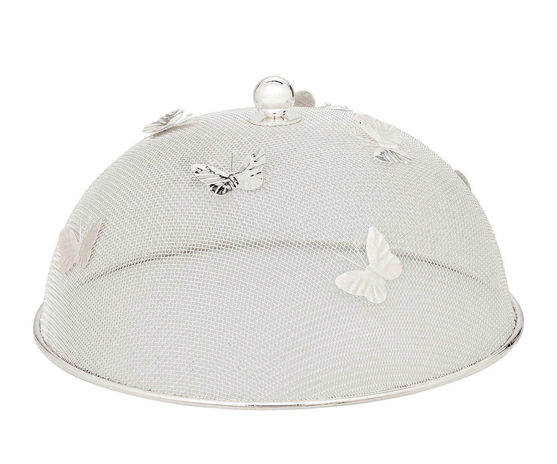 EDZARD Schutzhaube Butterfly, Silber-Optik, edel versilbert, anlaufgeschützt, H 16 cm