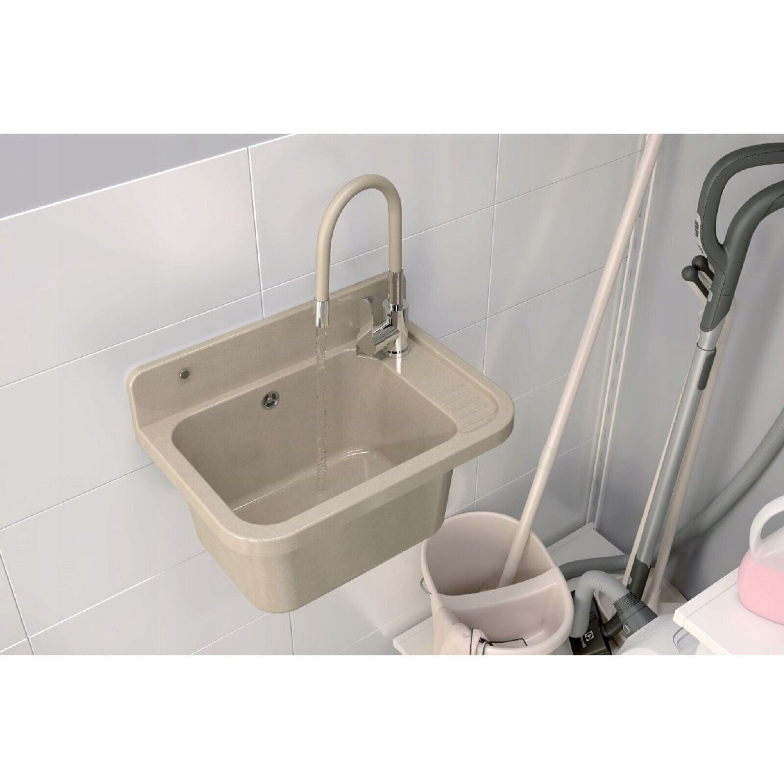 QLS Waschtischarmatur FLEX 2000 Küchenarmatur Wasserhahn Armatur Mischbatterie Brause Flexibel – Bild 4 von 5