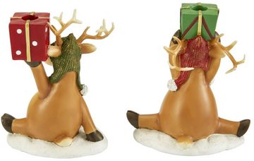 Schneider Kerzenhalter Geschenke, Weihnachtsdeko (Set, 2 St), aus Polyresin, Höhe ca. 11,5 cm