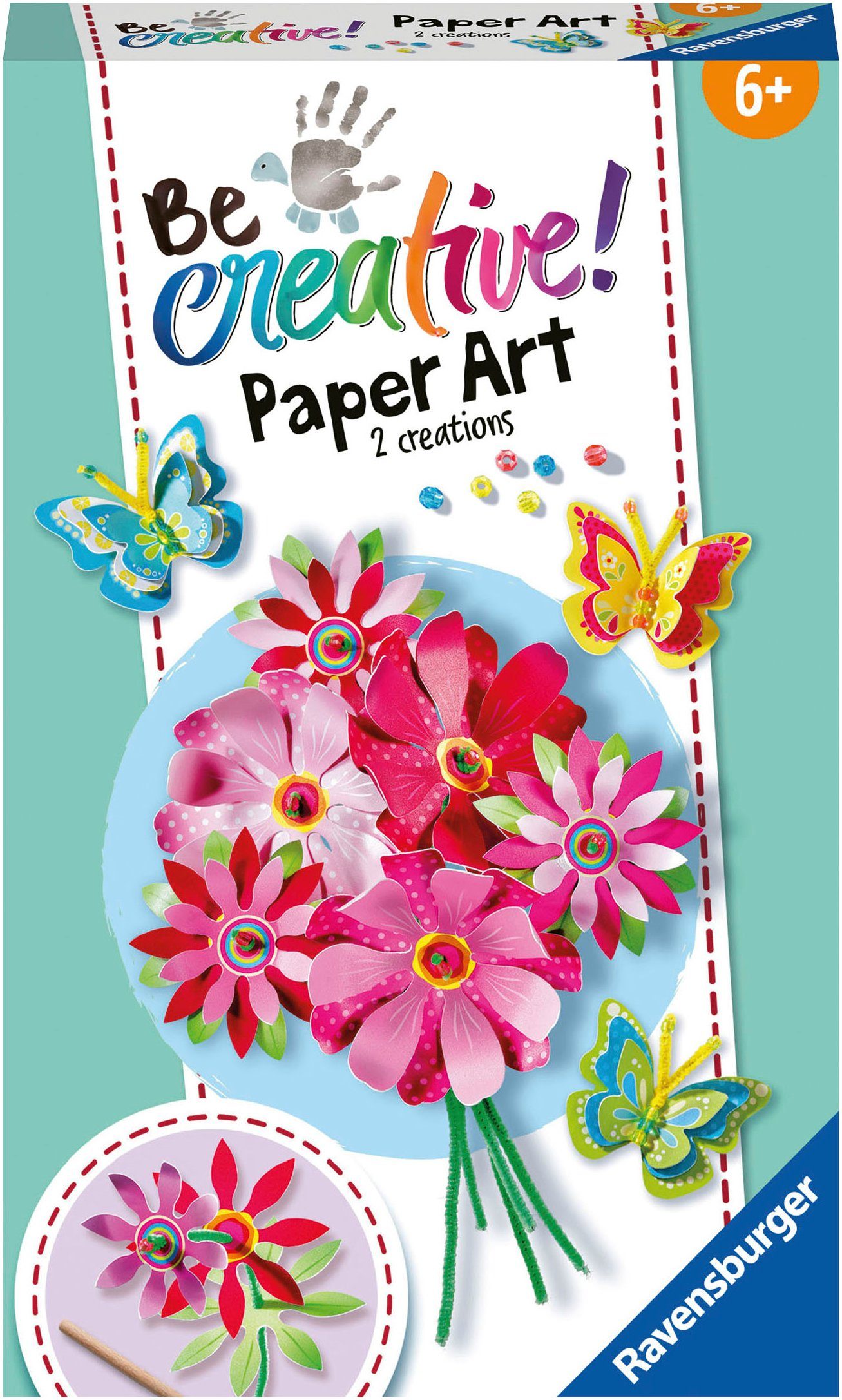 Ravensburger Kreativset BeCreative Paper Art Flowers & Butterflies, Made in Europe