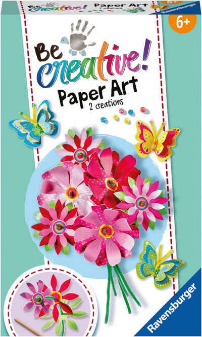 Ravensburger Kreativset BeCreative Paper Art Flowers & Butterflies, Made in Europe, FSC® - schützt Wald - weltweit