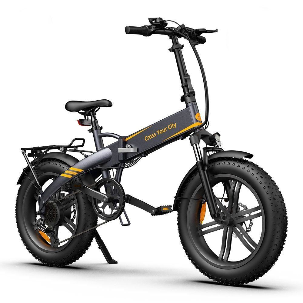 ADO E-Bike Klapprad Pedelec E-Bike 20X4.0 Fetter Reifen, Gepäckträger, 7 Gang, Kugelschaltung, ebike Damen/Herren, Lampe