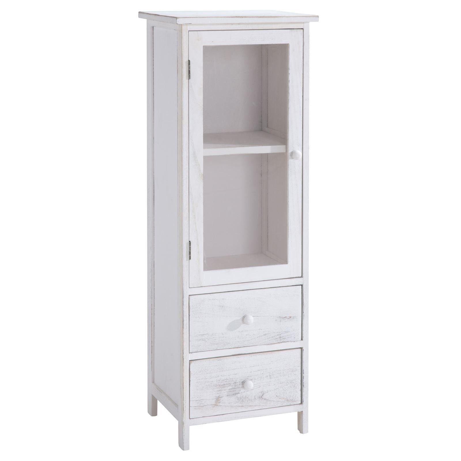 CARO-Möbel Vitrine ETANIA Vitrine Vitrinenschrank Standregal Kommode Schrank Anrichte Vintage Sh