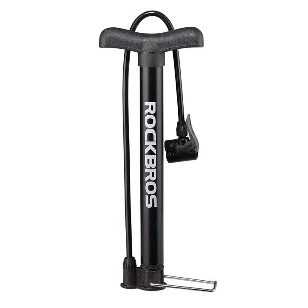 ROCKBROS Standpumpe Fahrradpumpe Luftpumpe Bodenpumpe (Spar-Set, 1-tlg., 33 x 13 x 5 cm stabil), Doppelkopf, 120 psi, Standfuß, Zubehör