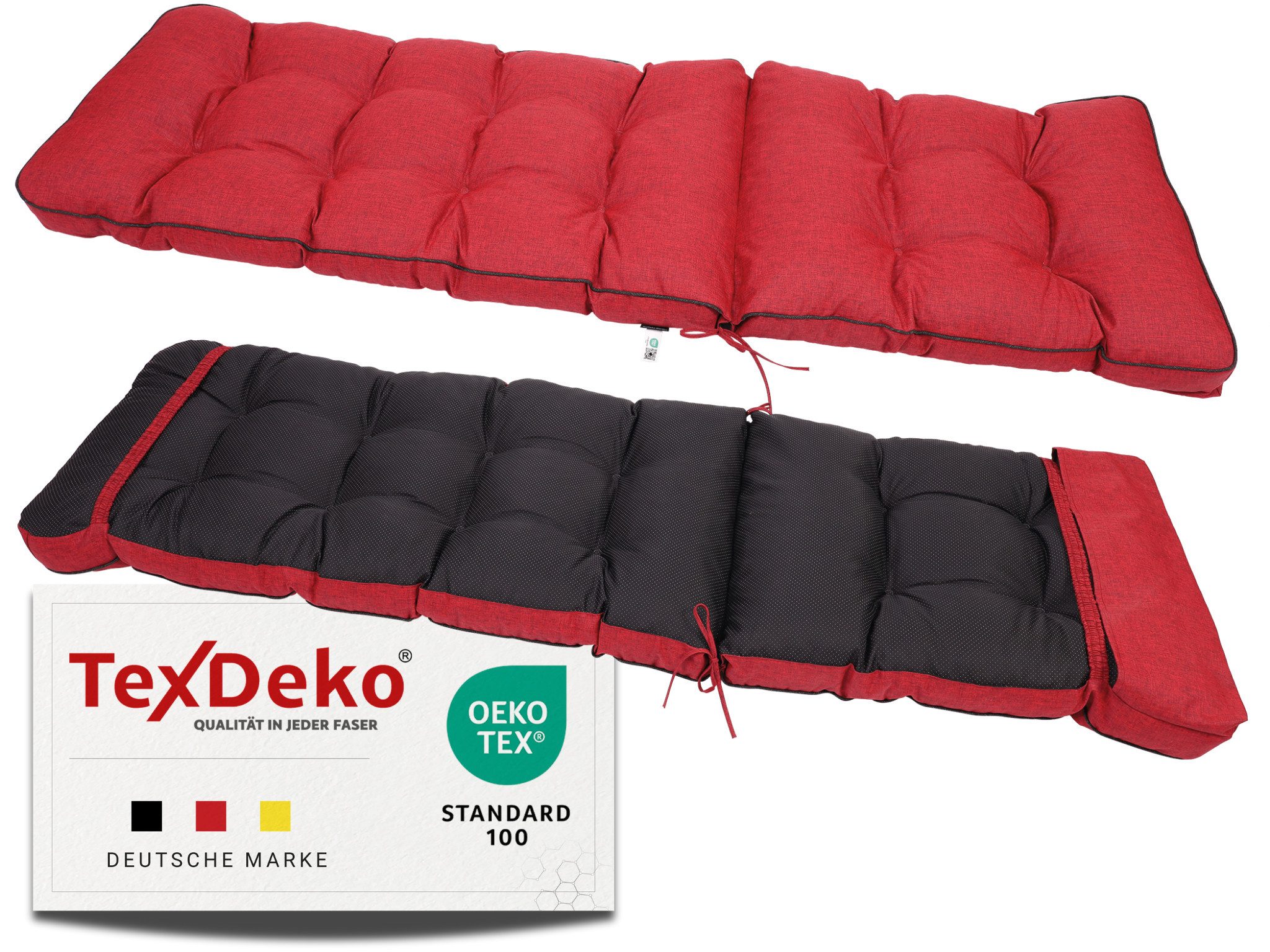 TexDeko Liegenauflage Ecolen Premium 190x60x8cm, Antirutsch-Boden, Polster für Gartenliege, UV-beständig, Wasserabweisend – Bild 5 von 5