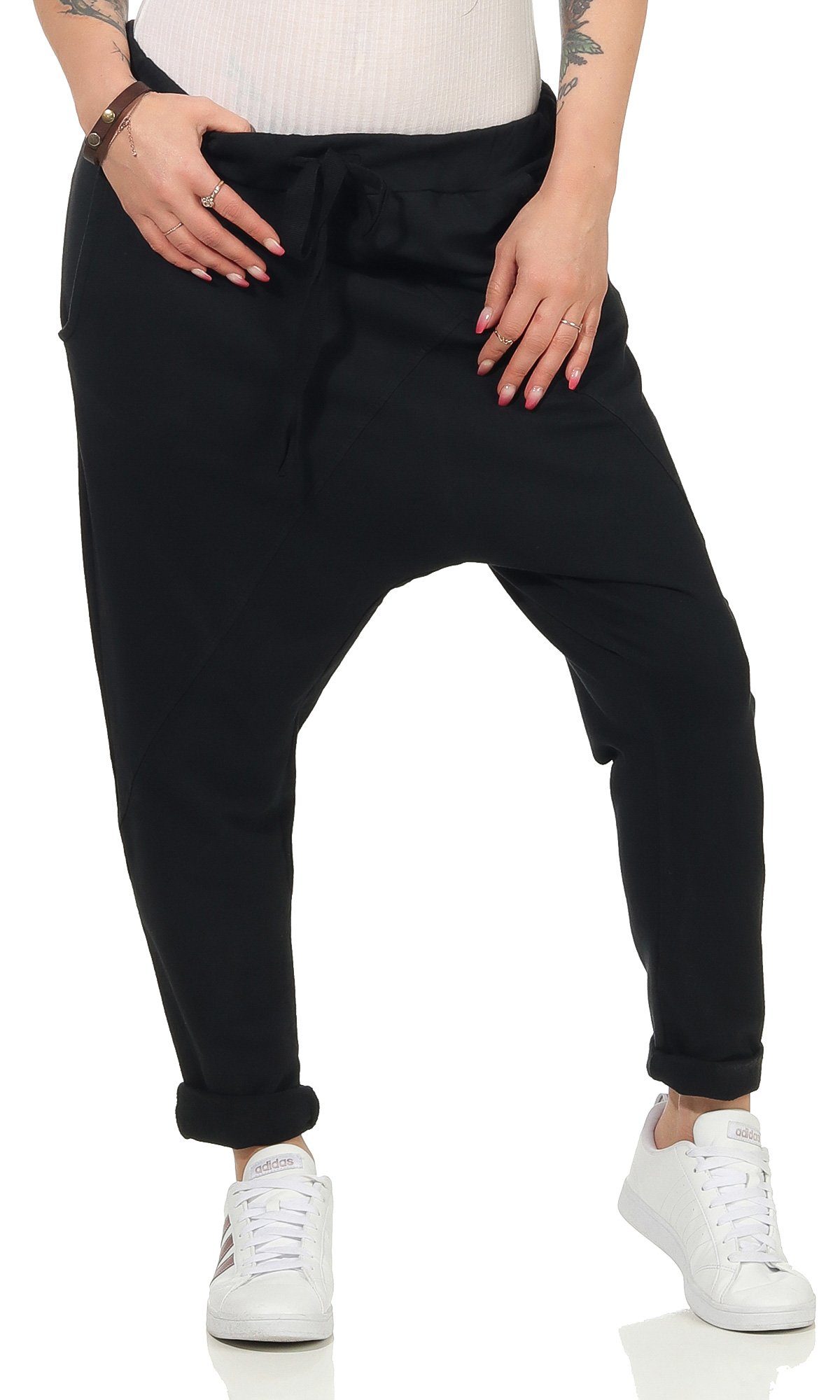 CLEO STYLE Jogginghose Damen Jogginghose 104 Schwarz Elastikbund mit Tunnel günstig online kaufen