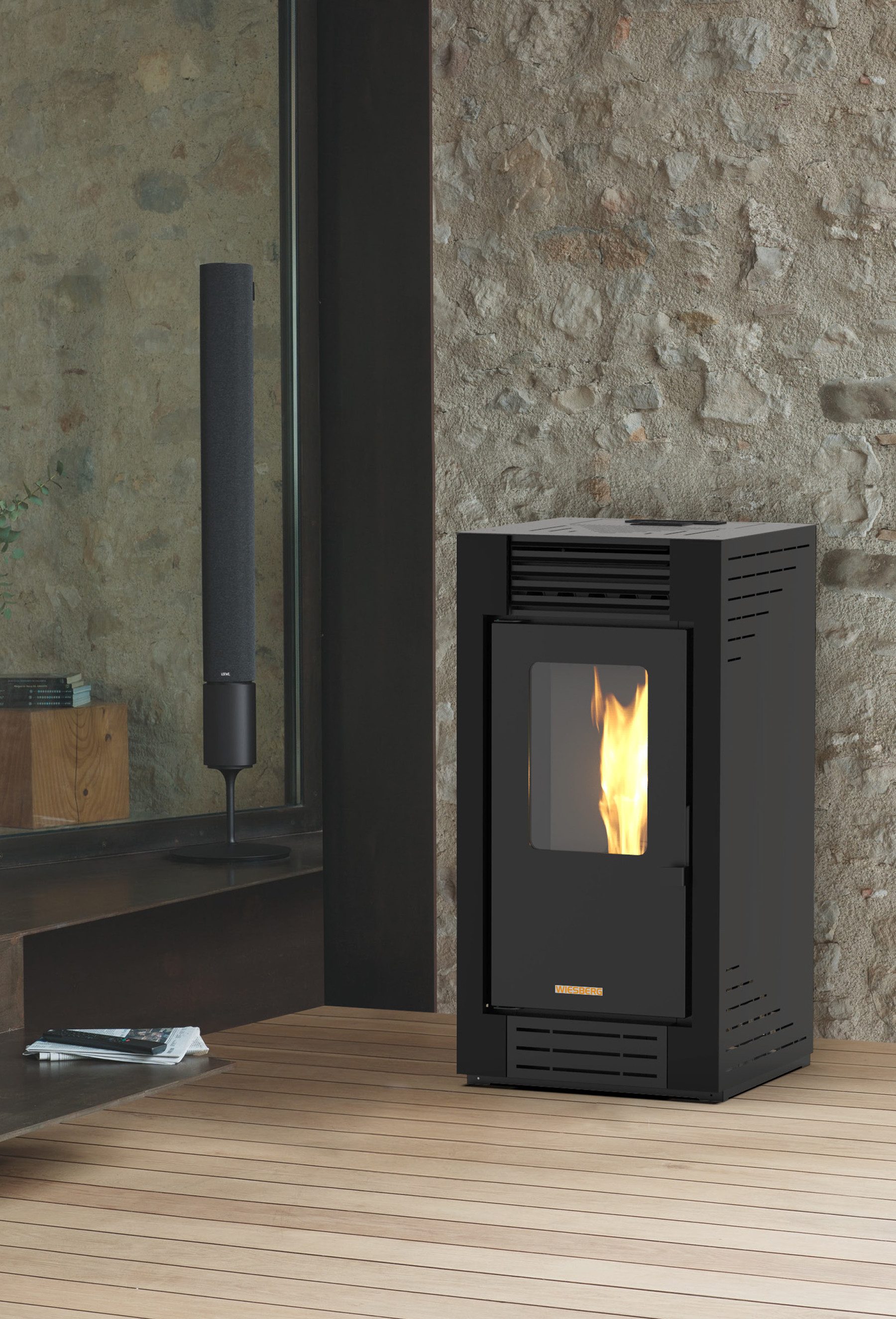 Blaze Pelletofen »Poly 2025«, 8 kW, Dauerbrand, optional WLAN fähig