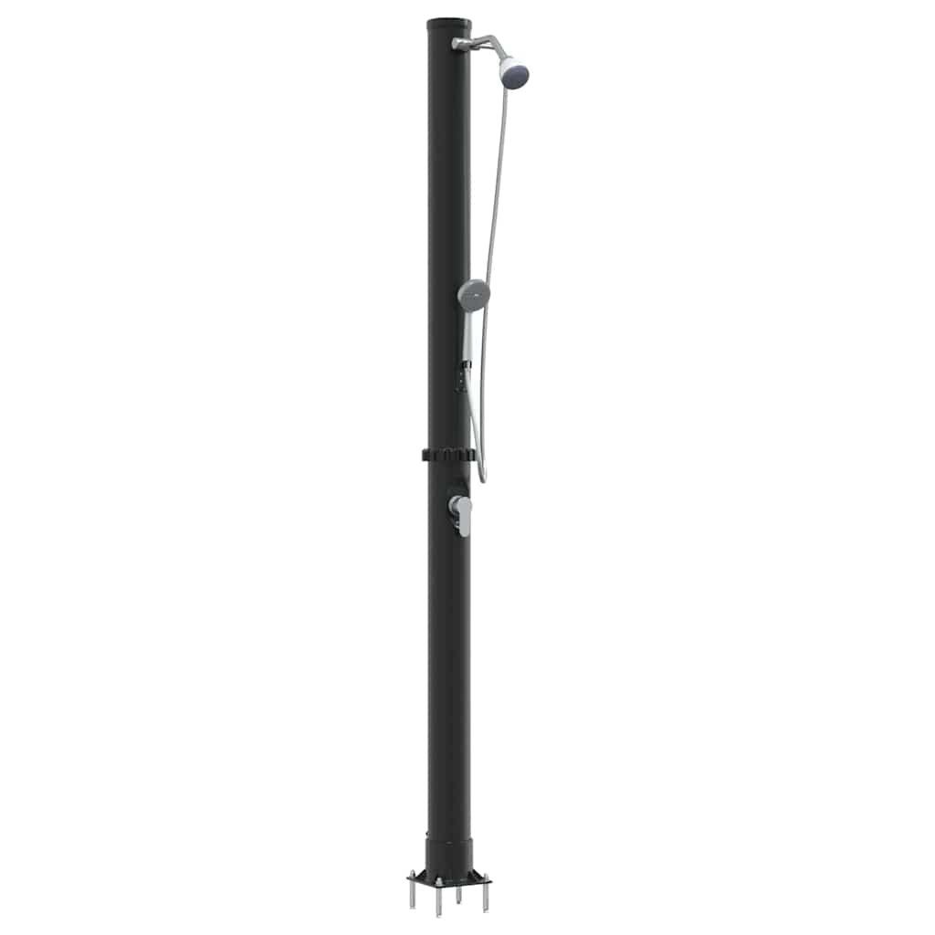 vidaXL Solardusche, Außen Solardusche Schwarz 217 cm PVC und Aluminium