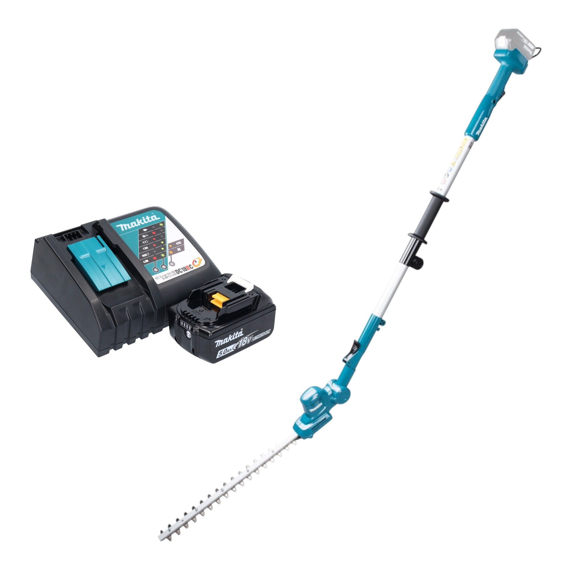 Makita Akku-Heckenschere DUN 461 WRT Akku Heckenschneider 18 V 46 cm + 1x Akku 5,0 Ah + Lader