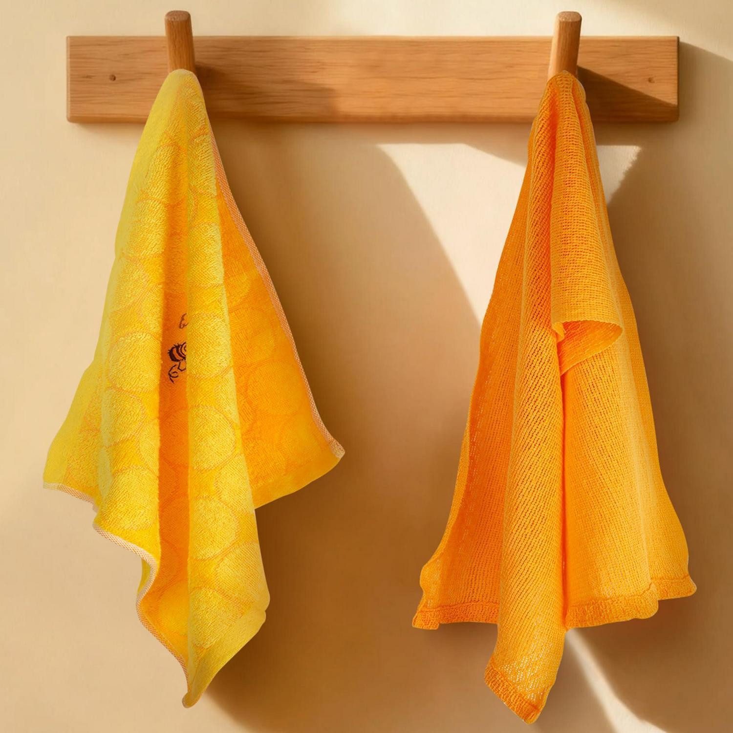 LuxusKollektion Waschlappen Bade-Set Kinder Bienen Motiv 4-teilig, (1-St)