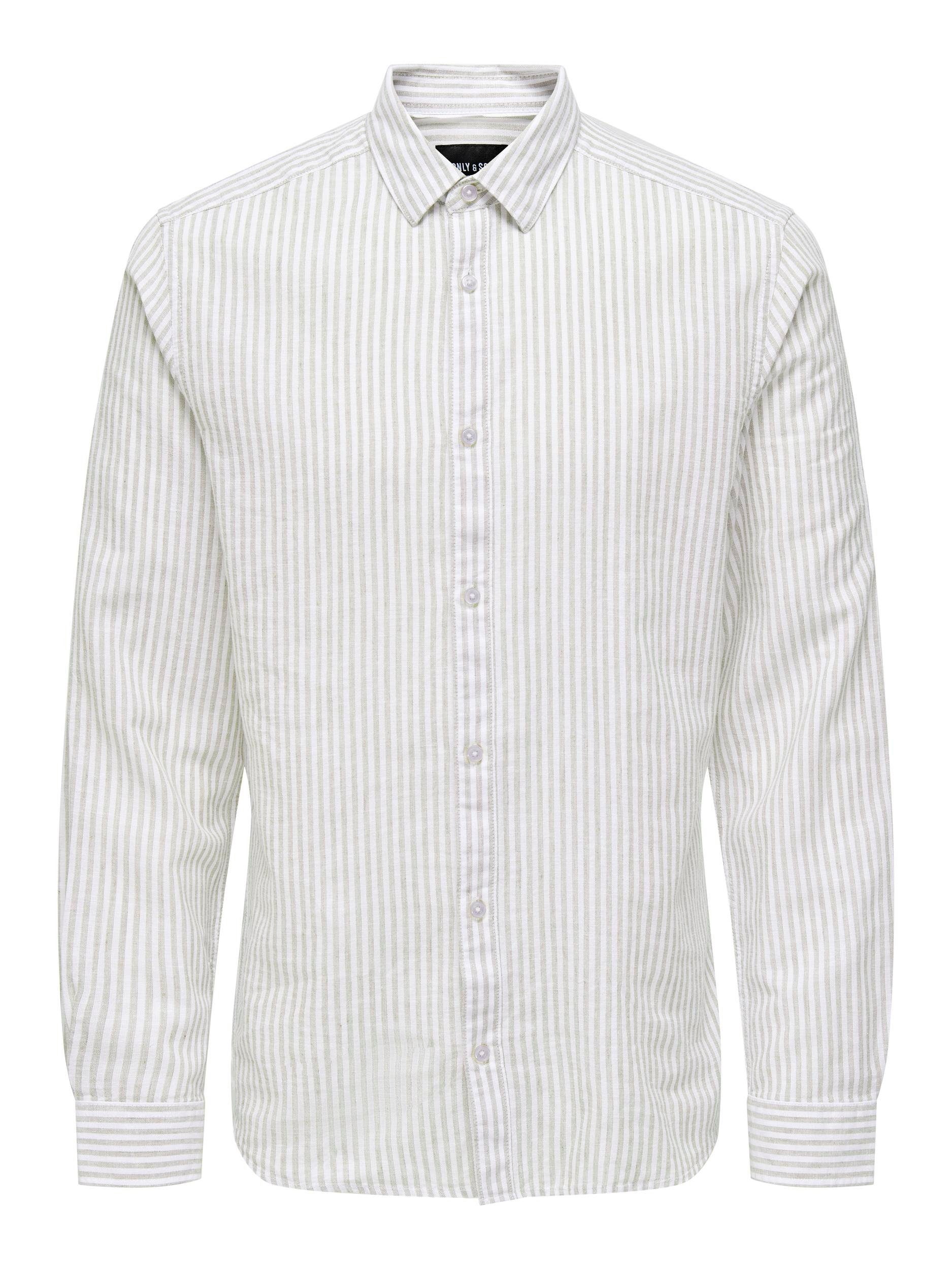 ONLY & SONS Kurzarmhemd ONSCAIDEN LS STRIPE LINEN SHIRT 660 NOOS – Bild 5 von 5
