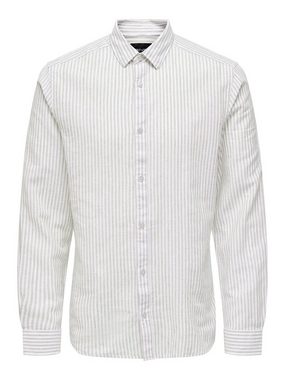 ONLY & SONS Kurzarmhemd ONSCAIDEN LS STRIPE LINEN SHIRT 660 NOOS
