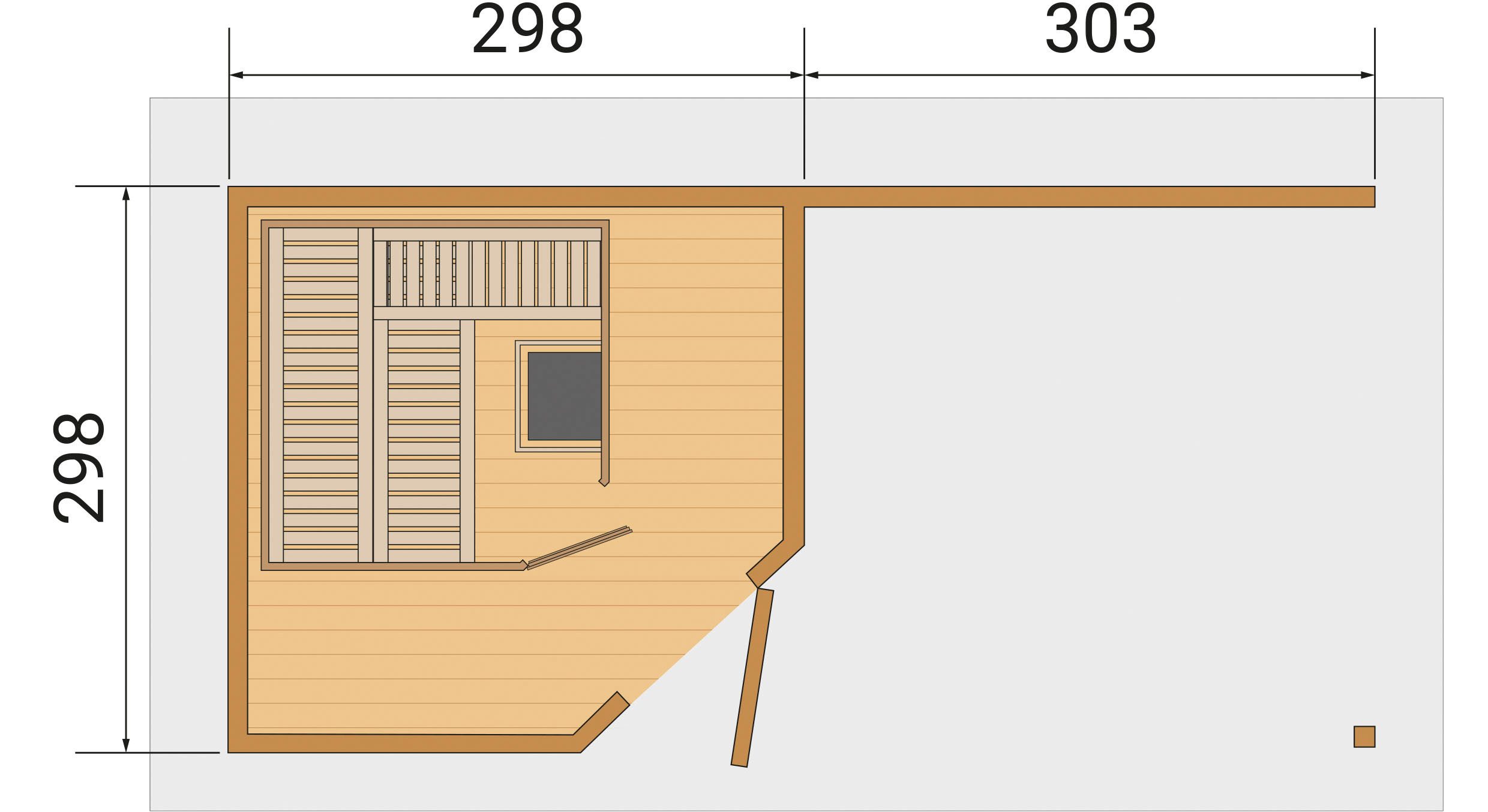 weka Saunahaus SALO 2, BxTxH: 646 x 338 x 237 cm, 28 mm, inkl. hochwertiger Elementsauna