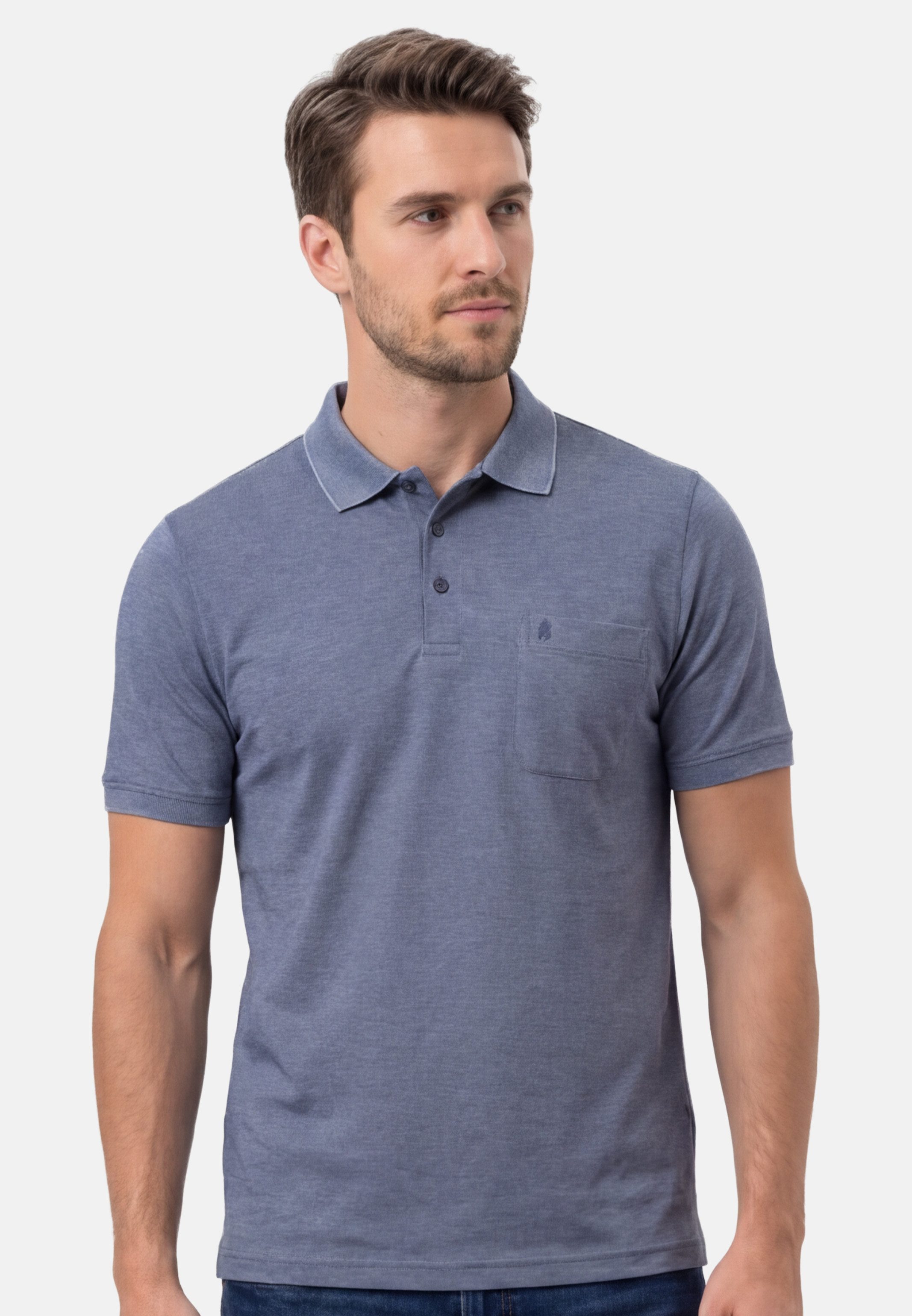 RAGMAN Poloshirt Basic (1-tlg) Poloshirt - Baumwolle - Atmungsaktiv - Klassischer Look