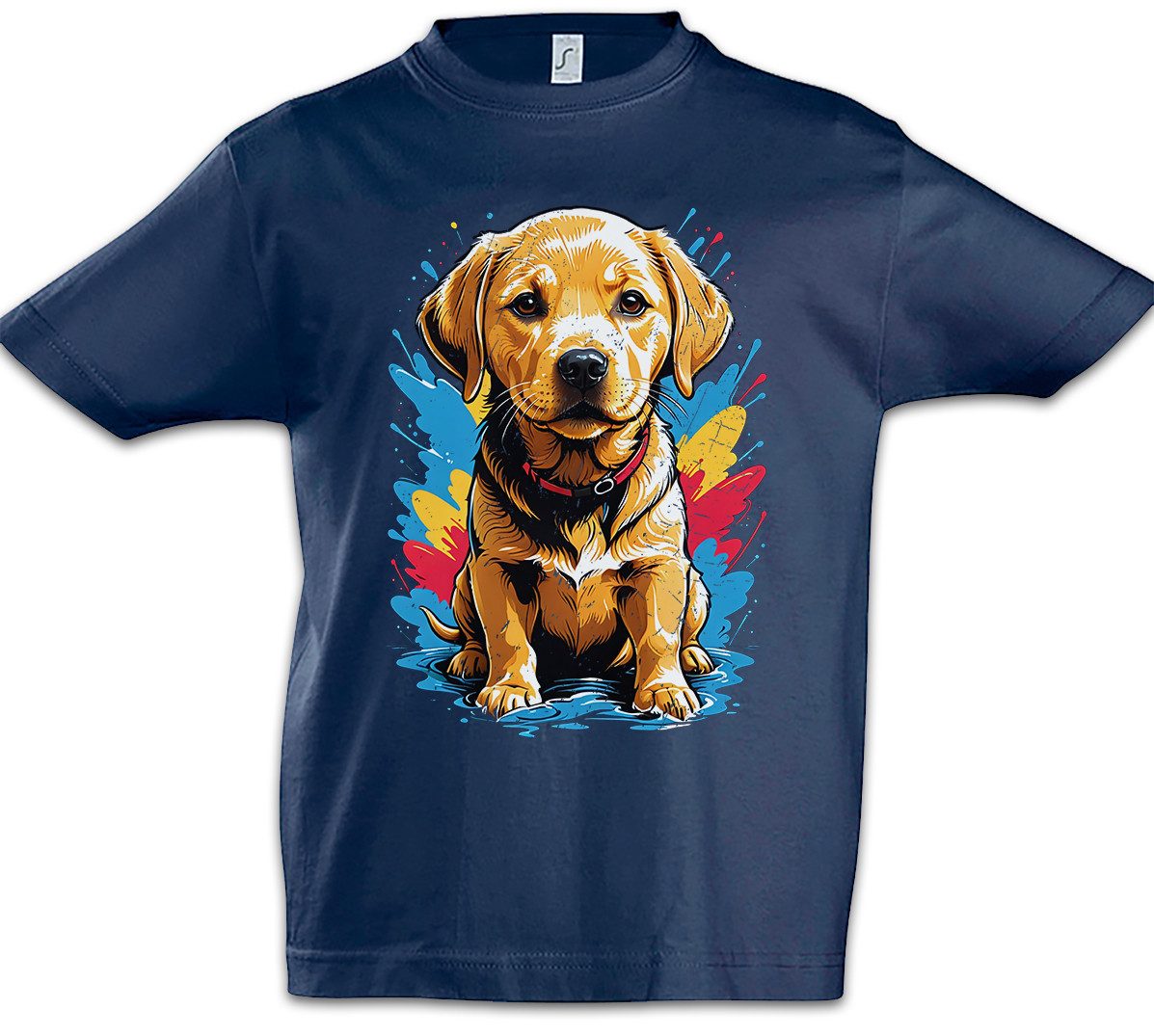 Print-Shirt Labrador Puppy Art Kinder T-Shirt Golden Retriever Welpe Hund Dog