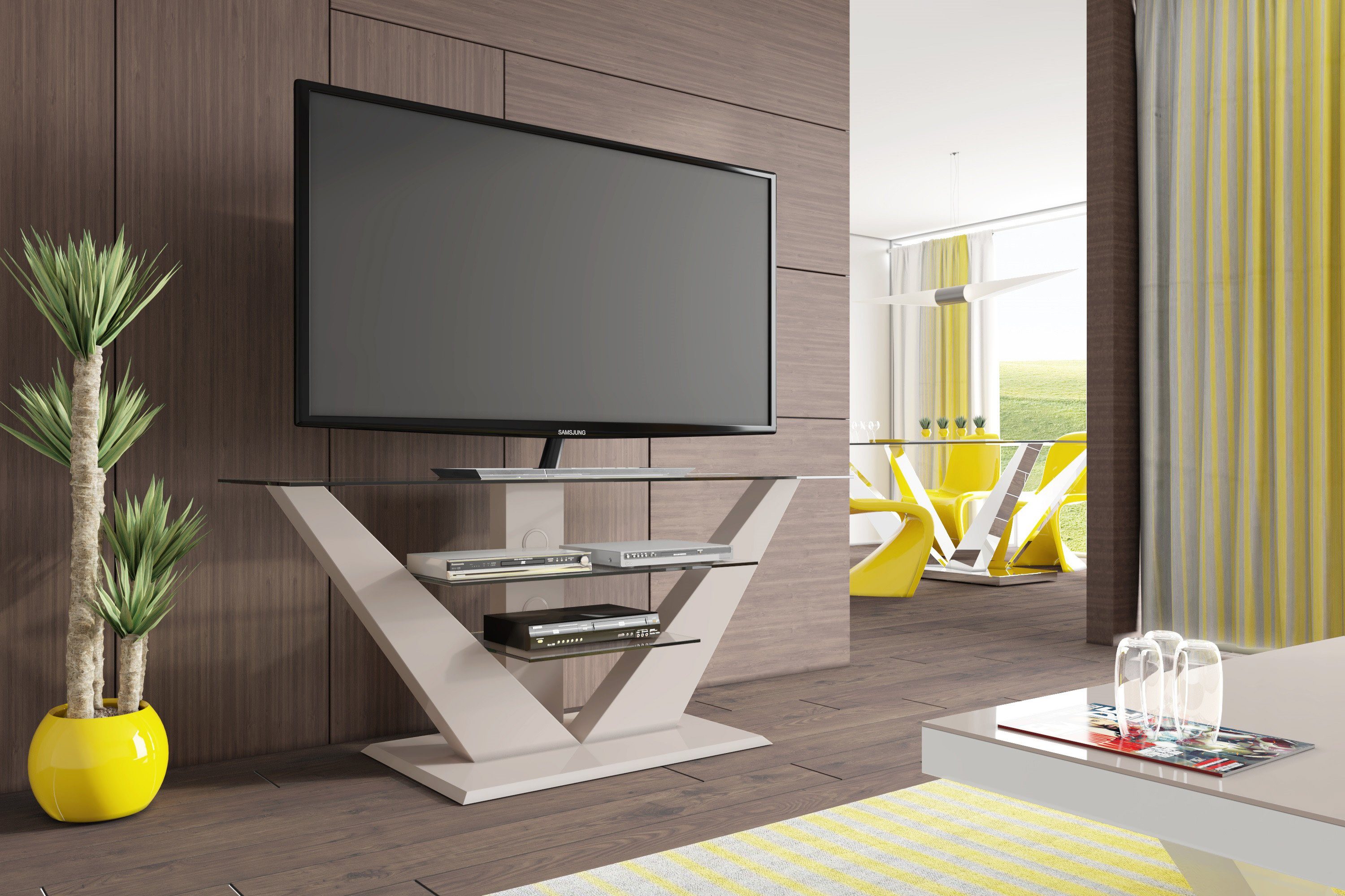 designimpex TV-Rack TV Schrank HL-111 Hochglanz günstig online kaufen