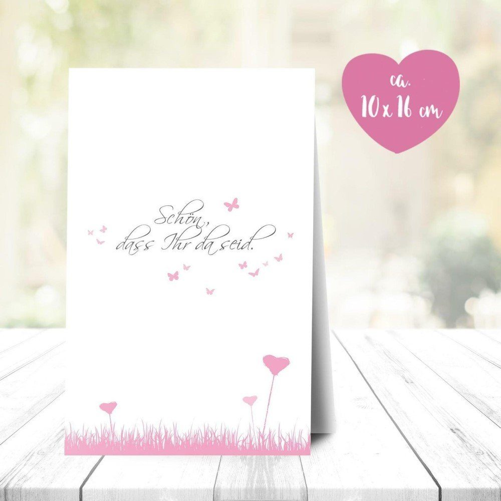 bigdaygraphix Tischkartenhalter Tischkarten Hochzeit & Taufe: Elegante Karten für besondere Anlässe, (Tischkartenaufsteller-Set für Hochzeit, Taufe uvm., 10x Tischkartenaufsteller für Nummerierungen zur Hochzeit), Falzung für stabilen Stand - keine Halterungen erforderlich.