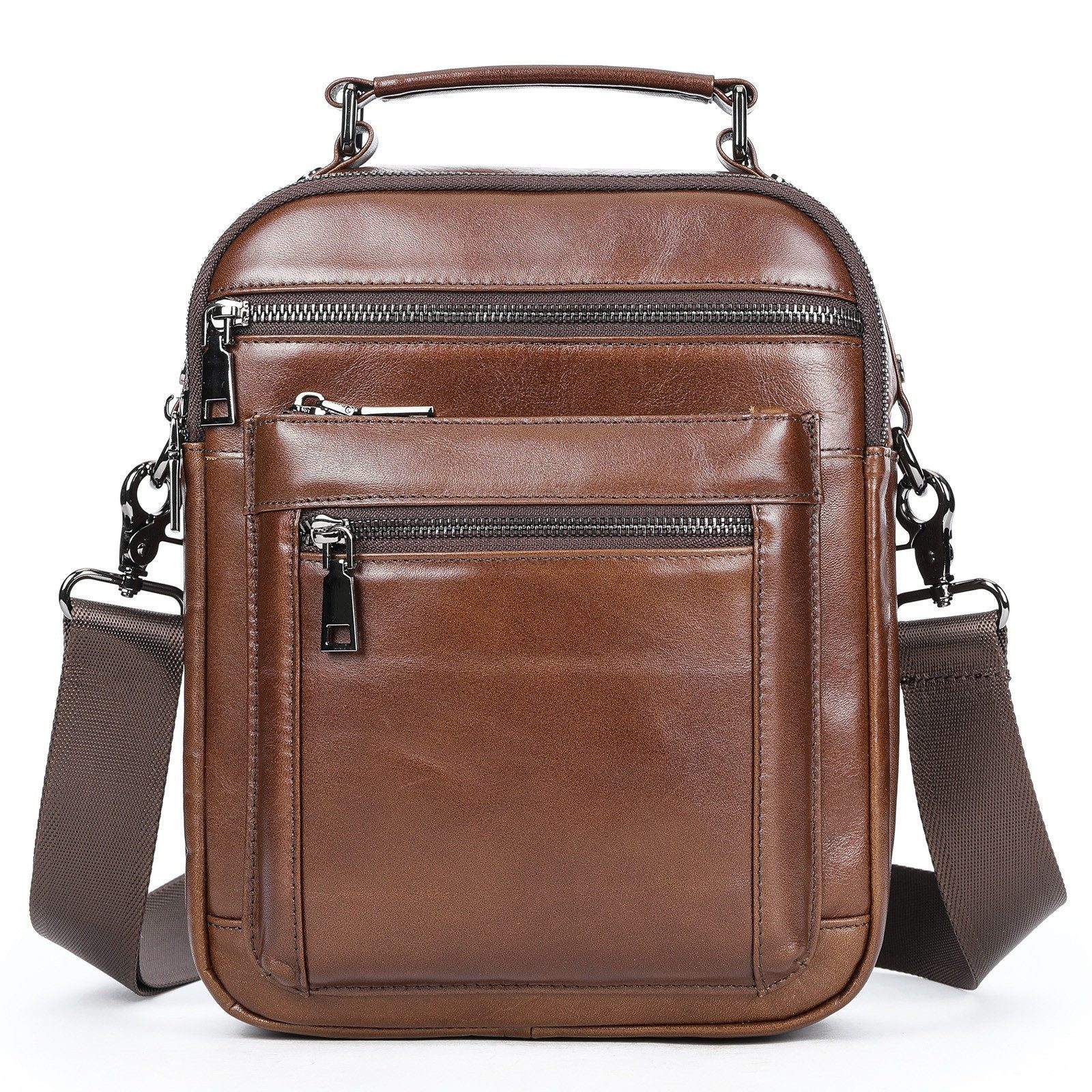 YUBRO-STUDIO Umhängetasche Herren Schultertasche Crossbody Leder günstig online kaufen