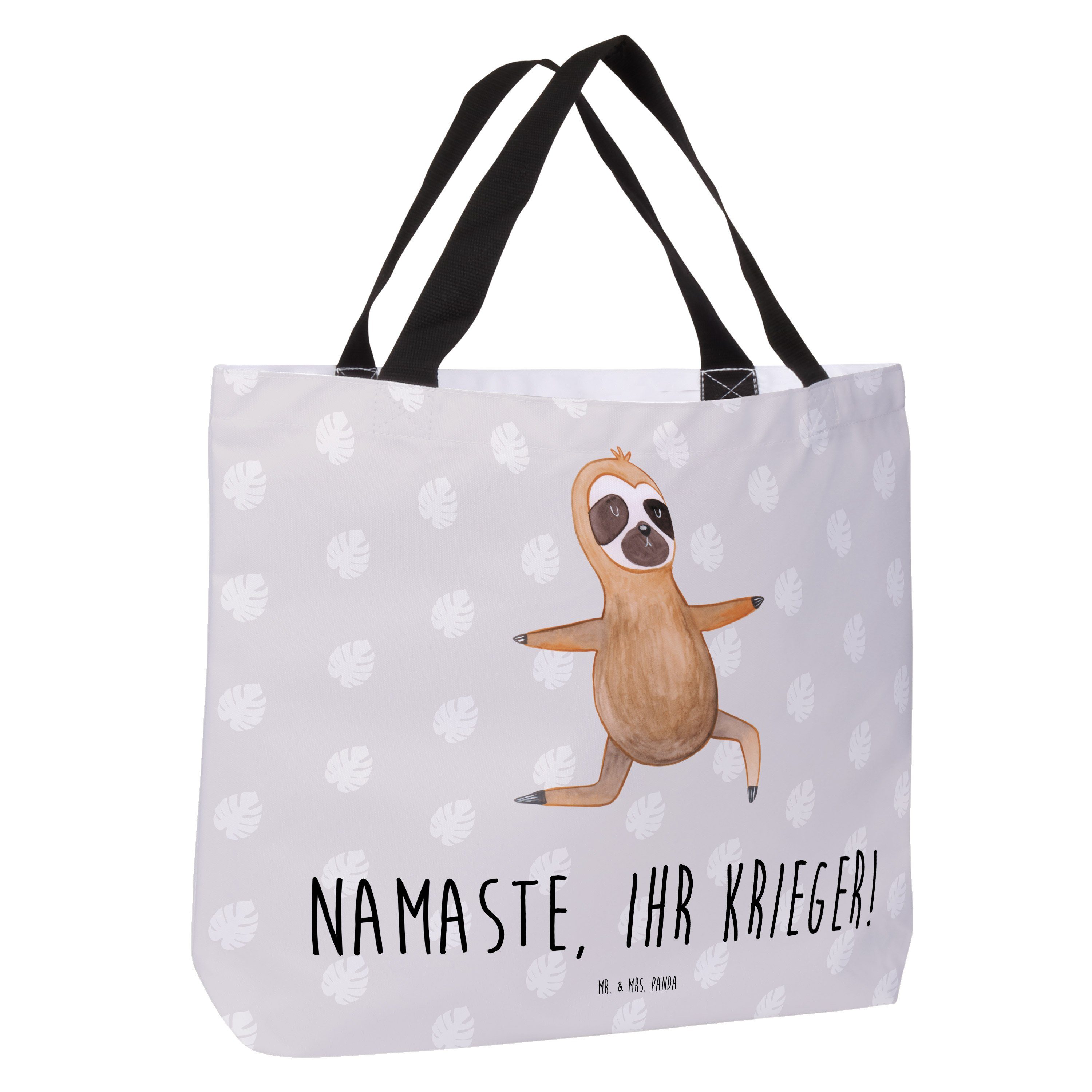 Pastell Freizeittasche Mr. Shopper Grau - Mrs. Schultasche, & Yoga Geschenk, Faultier Panda - (1-tlg)