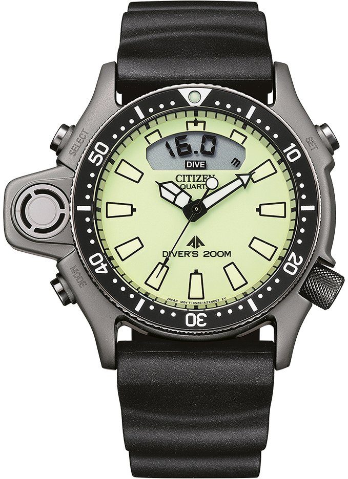 Citizen Taucheruhr Promaster Diver, JP2007-17W, (2-tlg., inkl. Bandverlängerung), Armbanduhr, Quarzuhr, Herrenuhr, bis 20 bar wasserdicht, Datum