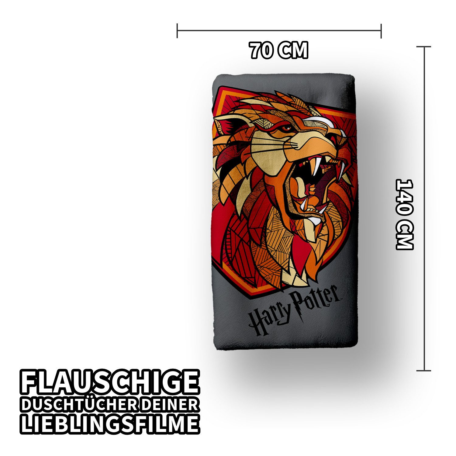 Herding Handtücher Harry Potter Hogwarts Duschtuch Strandtuch Badetuch 70 x 140 cm, (1 Duschtuch, 1-St), Langlebig