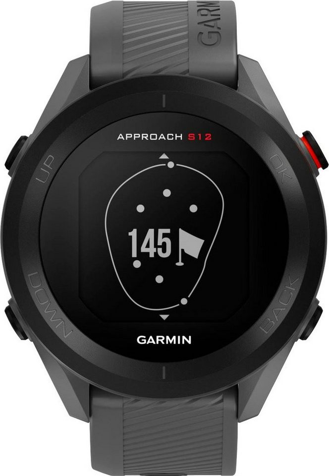 Garmin APPROACH S12 2022 Edition Smartwatch (3,3 cm/1,3 Zoll, Garmin),  Kompatibel mit CT10-Sensor für detailliertes Tracking des Golfschlags