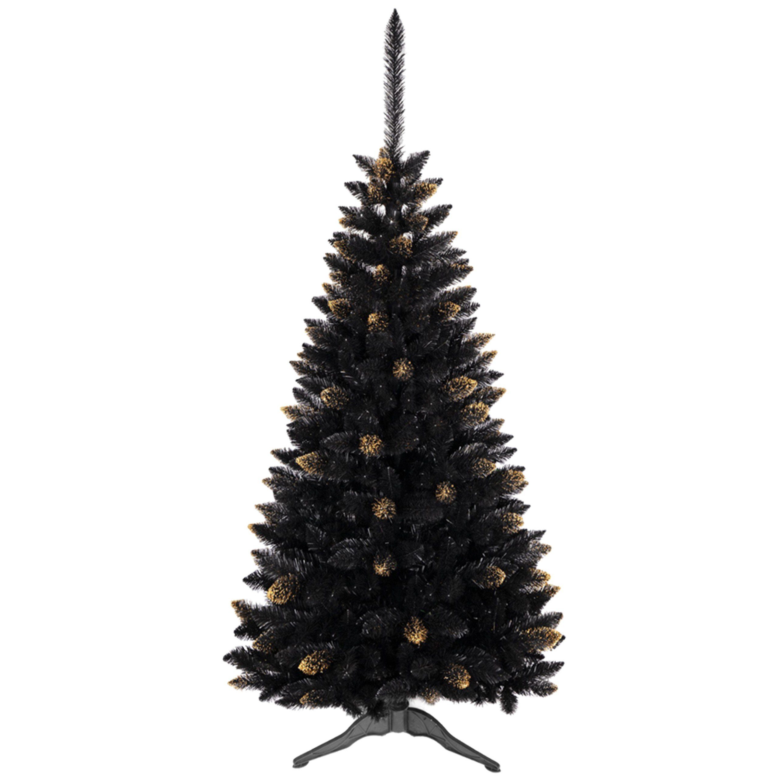 Künstlicher Sarcia.eu Ghana Weihnachtsbaum PVC, künstlicher Fichte Schwarzer Weihnachtsbaum gold 90cm