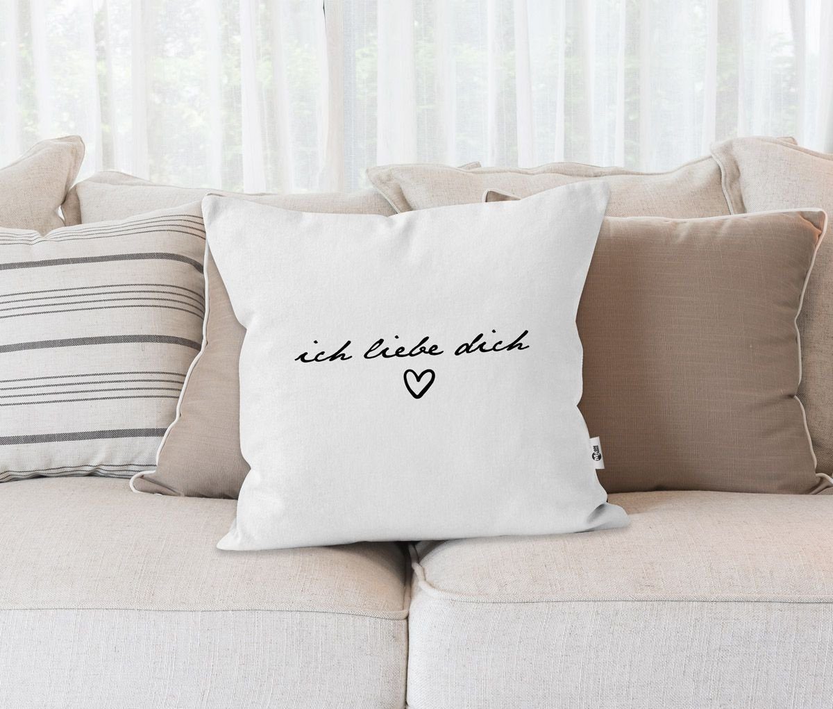 MoonWorks Dekokissen Kissen-Bezug Liebesbotschaft Herz ich liebe dich Geschenk Frau/Mann Geliebte/r Jahrestag Valentinstag Weihnachten MoonWorks®