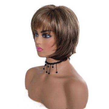 AUKUU Kostüm-Perücke Modische Perücke für Damen mit kurzem glattem Haar, gemischte Chemiefaser Vollperücke