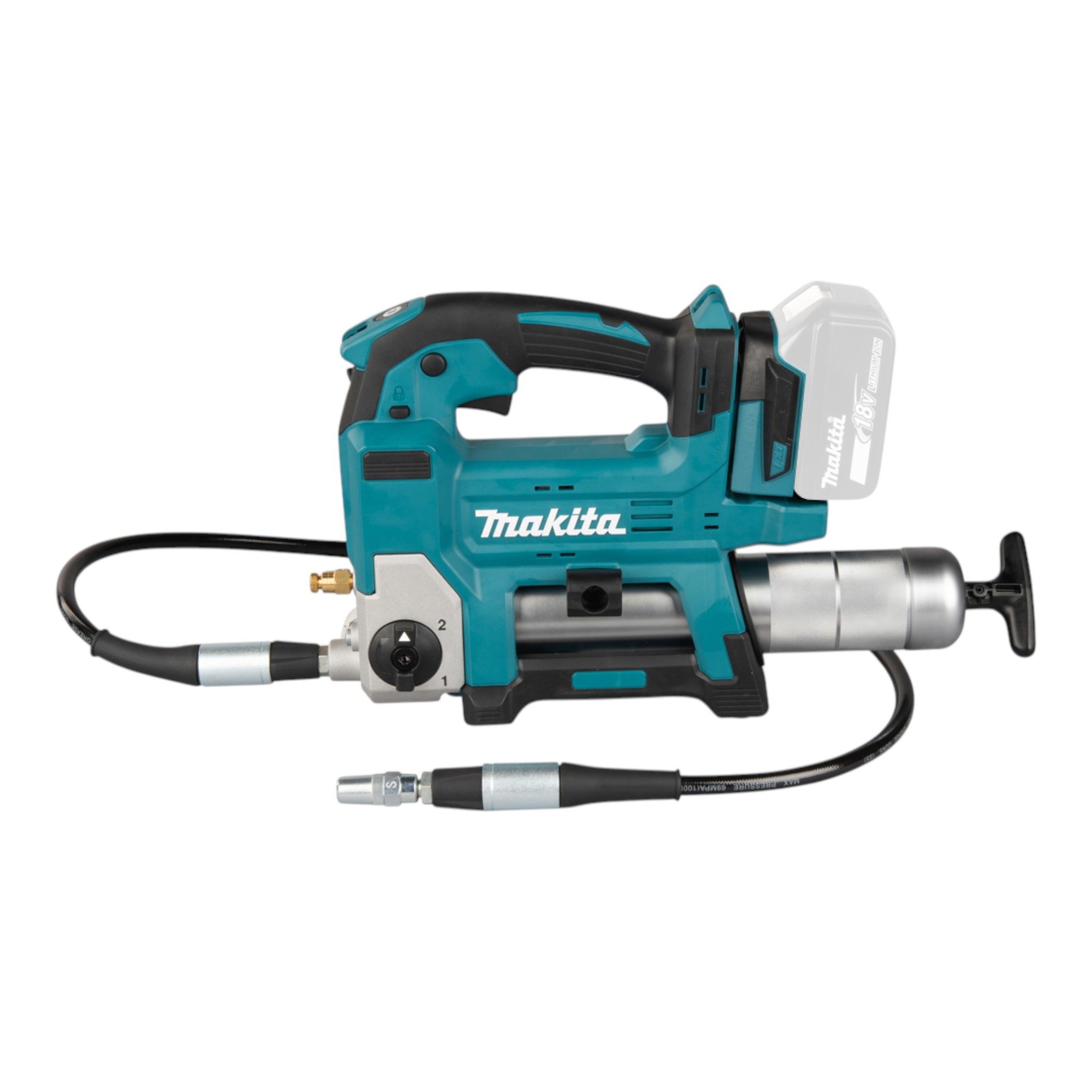 Makita Werkstattpresse DGP 180 Z Akku Fettpresse 18 V 690 bar + 1x Akku 9,0 Ah