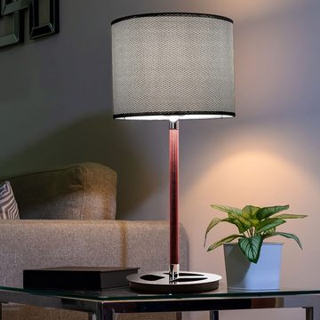 etc-shop LED Tischleuchte, Leuchtmittel inklusive, Warmweiß, Farbwechsel, Design Chrom Nacht Tisch Leuchte Metall Fernbedienung Lampe im Set