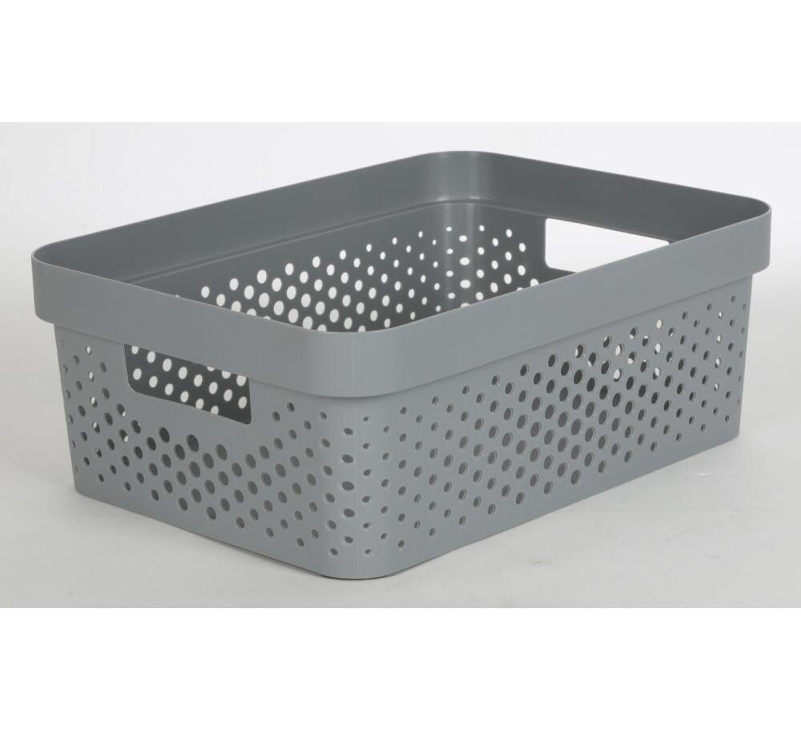 BURI Aufbewahrungsbox Korb 11 Liter Grau Aufbewahrungskorb Spielzeugkiste Ordnungsbox Regal