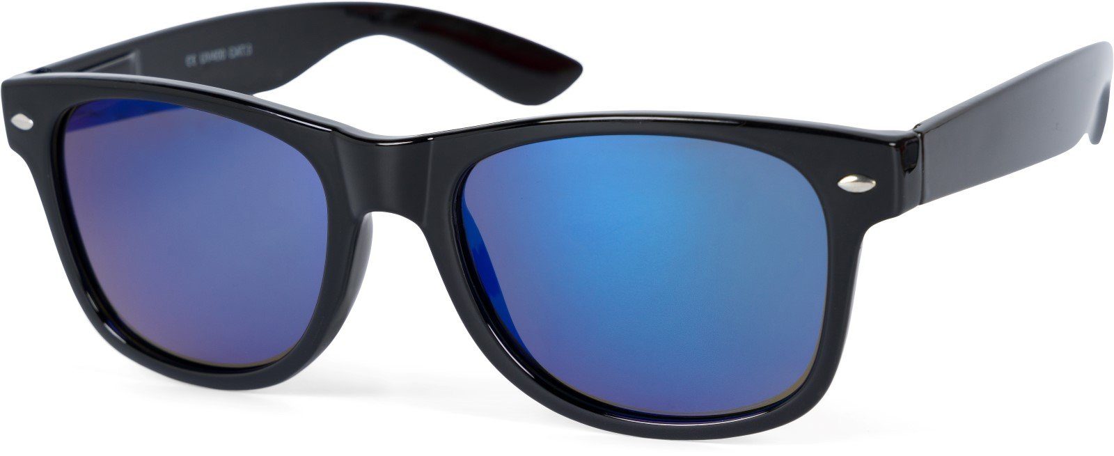(1-St) Blau verspiegelt Schwarz / Glas Gestell Sonnenbrille Polarisiert styleBREAKER